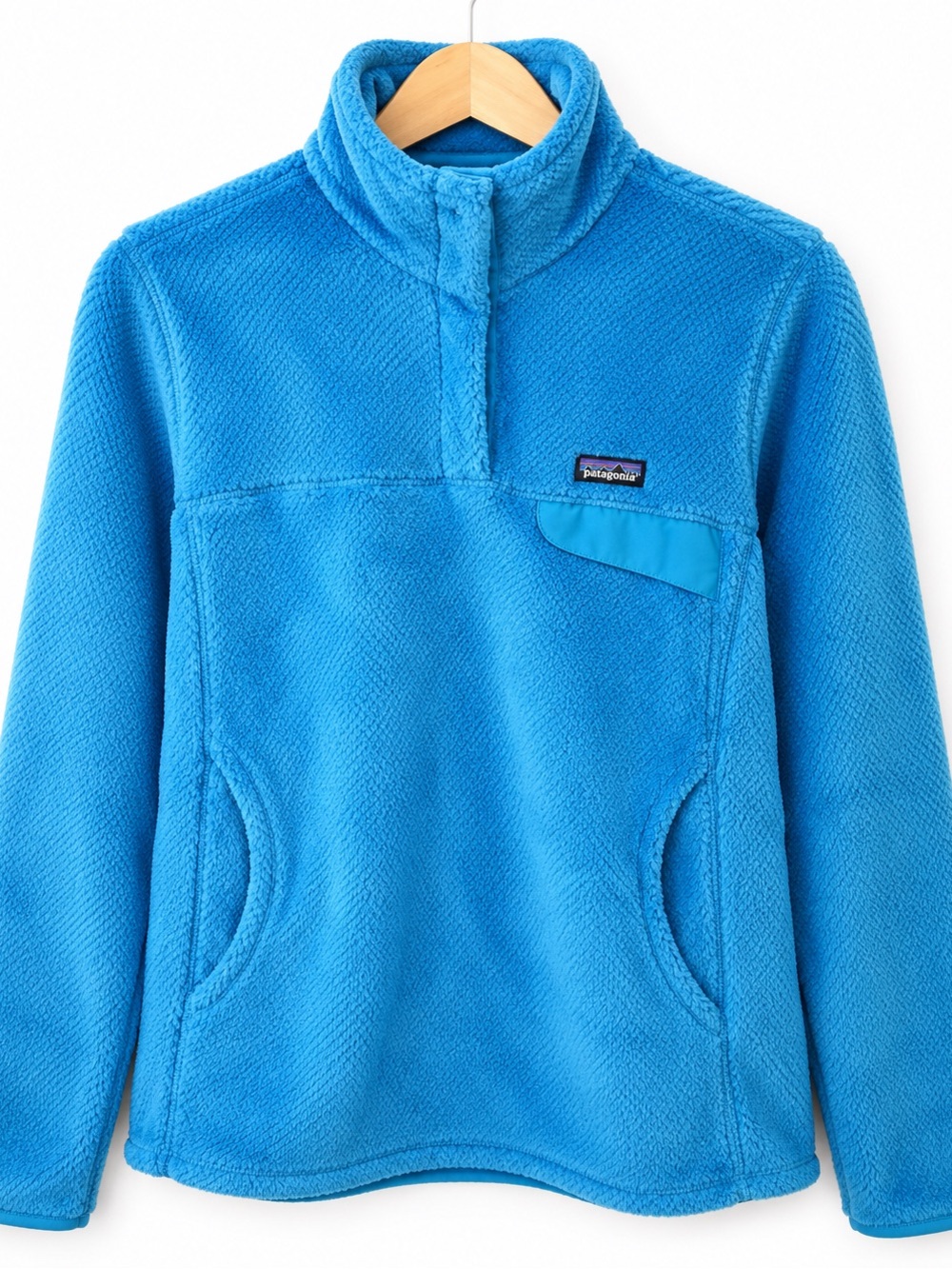 Patagonia Los Gatos Plush Jacket Fleece Blue Polartec 1/4 Snap Women M